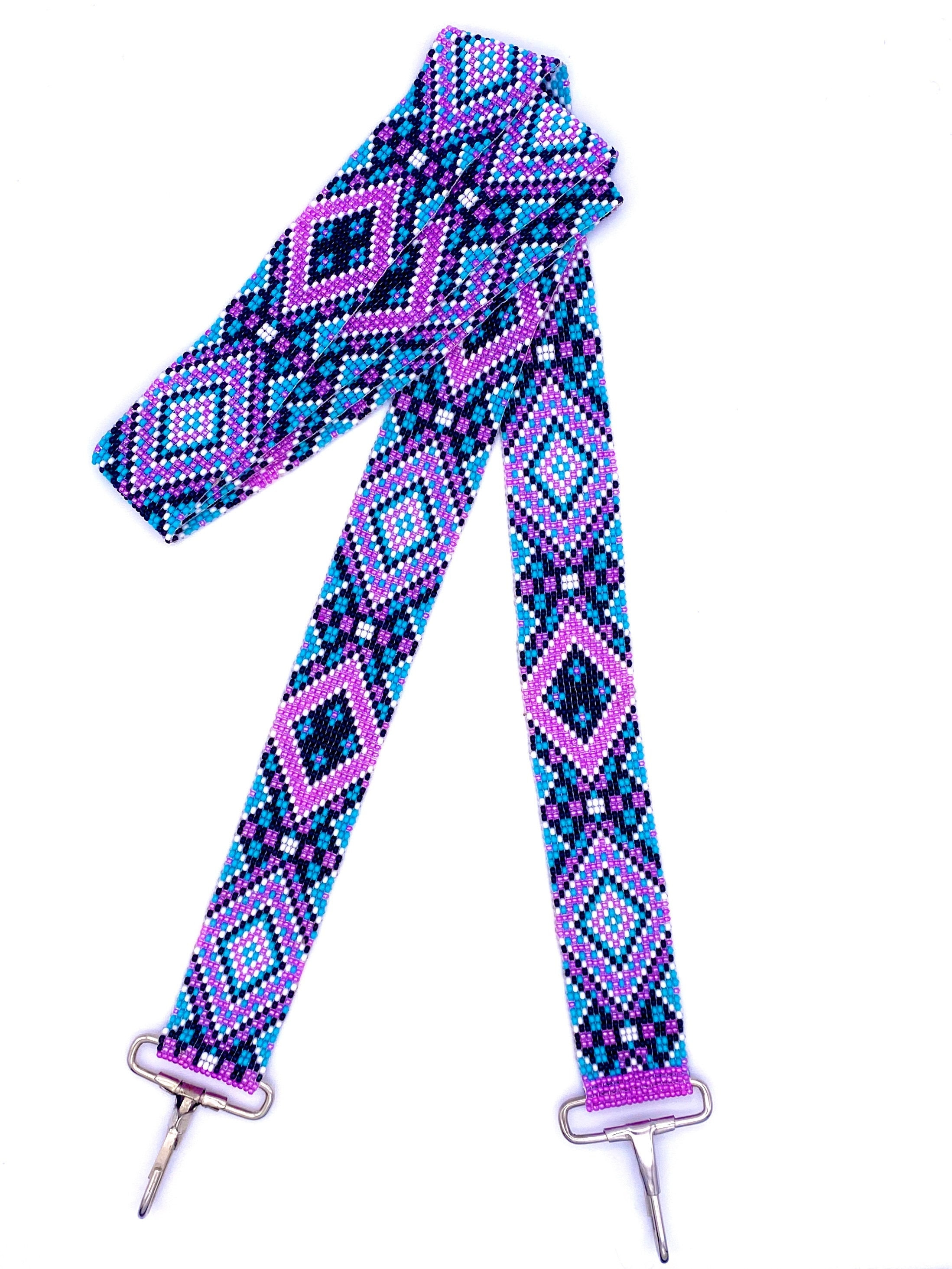 Purple Beaded Bag Strap Replacement Bag Strap Handbag Etsy