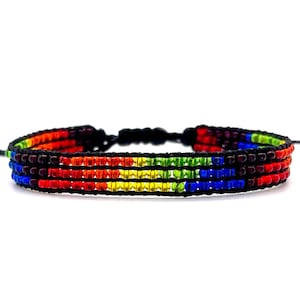 LGBTQ+ Pride Armband: Handgefertigte Perlenkordel, verstellbarer wasserdichter Schmuck