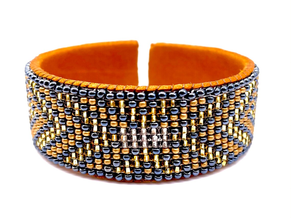 Beaded Cuff Bracelet Womens Bracelets Leather Cuff Bracelet Etsy