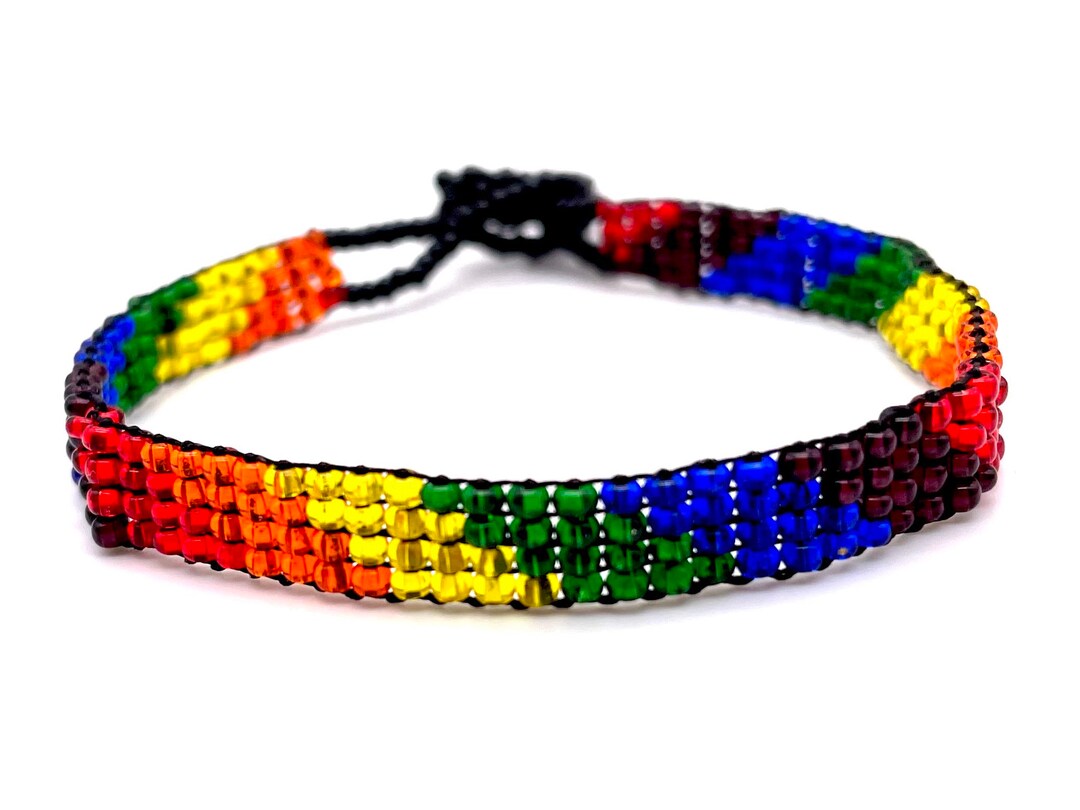 Rainbow Beaded Pride Bracelet: Boho LGBTQ Jewelry - Etsy