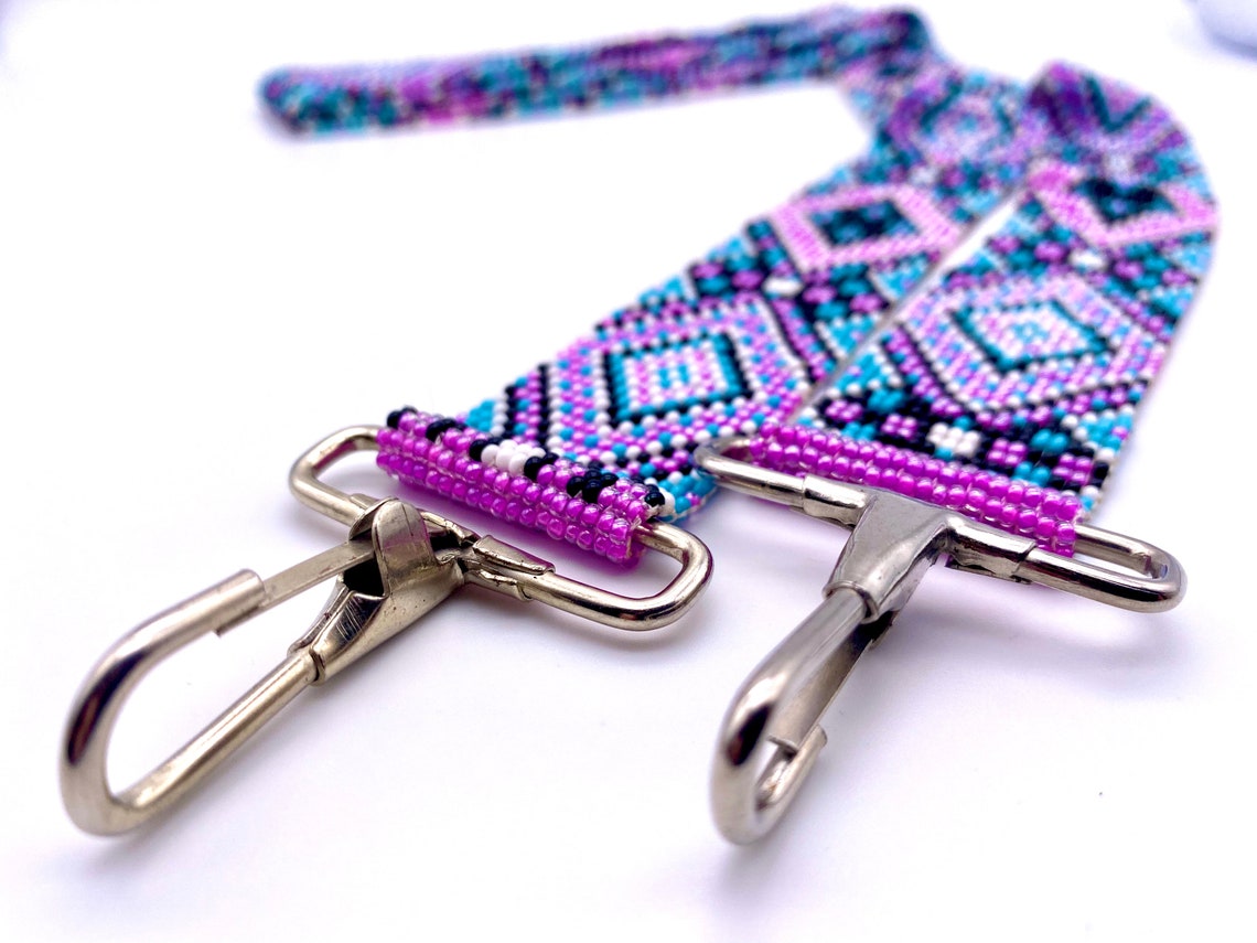 Purple Beaded Bag Strap Replacement Bag Strap Handbag Etsy