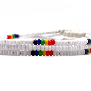 Rainbow Pride Bracelet, Beaded Rainbow Bracelet, Gay Pride Jewelry, LGBTQ Bracelet, Subtle Pride Bracelet, Queer Bracelet, Say Gay Bracelet