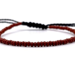 Bracciale surfista marrone, braccialetto regolabile con perline, gioielli marroni, braccialetto da spiaggia della California, braccialetto Boho, braccialetto di corde da uomo e donna