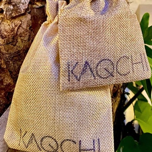 May include: Two small burlap gift bags with the word "KAQCHI" written on them. Free gift bag included! @KAQCHISHOP