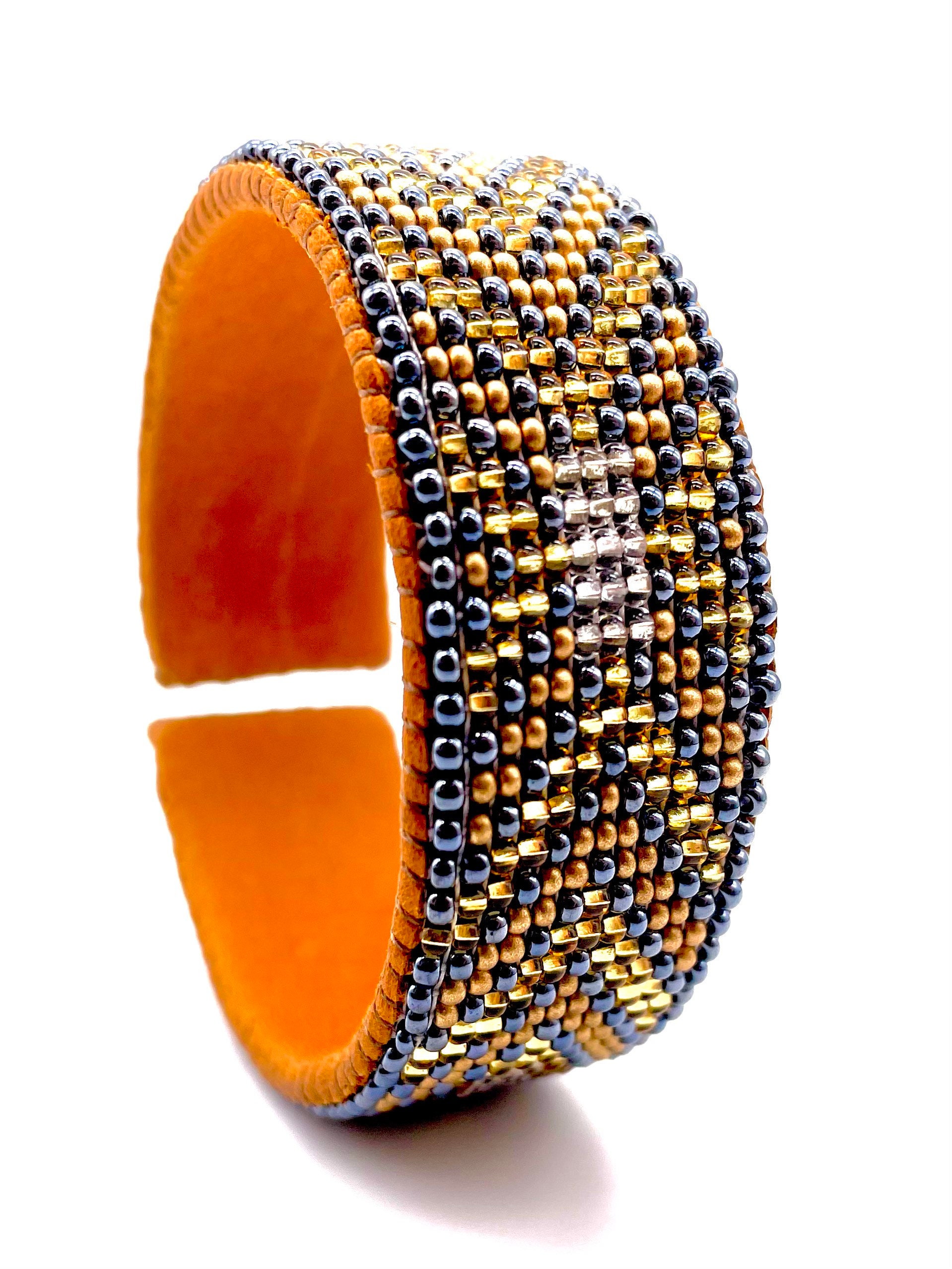 Beaded Cuff Bracelet Womens Bracelets Leather Cuff Bracelet Etsy