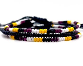 Pulsera de cuentas de orgullo no binario: cordón encerado ajustable, regalo para ellos/ellas (paquete de 3)