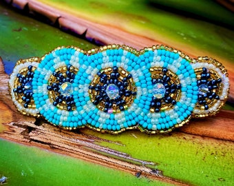Vintage Bead Barrette Southwest Retro Hair Clip - Etsy display picture 1