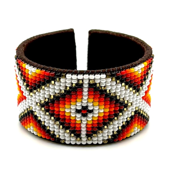 Bracelet Manchette Vintage Argenté Avec Perles Turquoise Et Rouge - État Impeccable - Ancien Stock Bijouterie