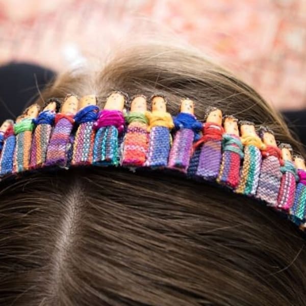 Guatemalan Worry Doll Head Band, Mayan Dolls to Speak Worries To