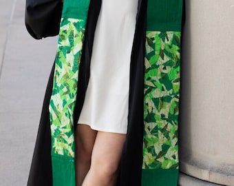 Green Contemporary Stole | Recycled Fabric Sash for Graduation or Ordainment