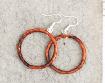 Wood Hoop Earrings | Recycled and Reclaimed Hand-Carved Guatemalan Woodwork