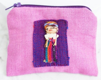 Worry Doll Coin Purse | Zipper Wallet and Card Holder | Worry Keeper