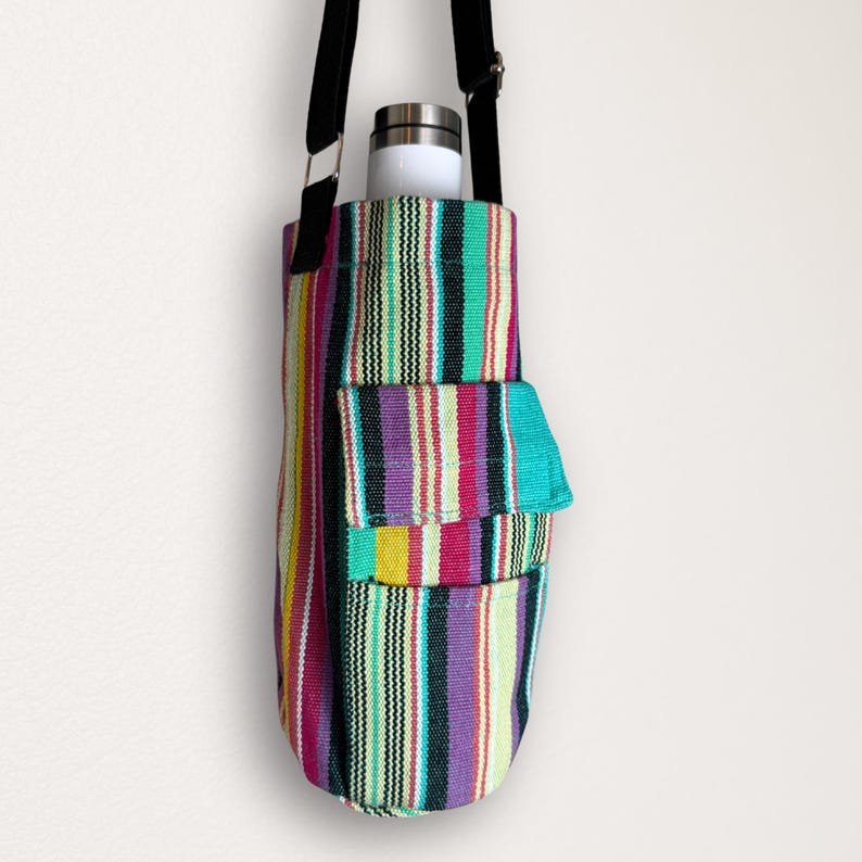 Guatemalan Fabric Water Bottle Bag | Fair Trade Phone Holder image 11