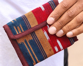 Katoenen portemonnee | Handgeweven Guatemalteekse stoffen kaart- en geldhouder voor mannen, vrouwen, niet-binair, unisex