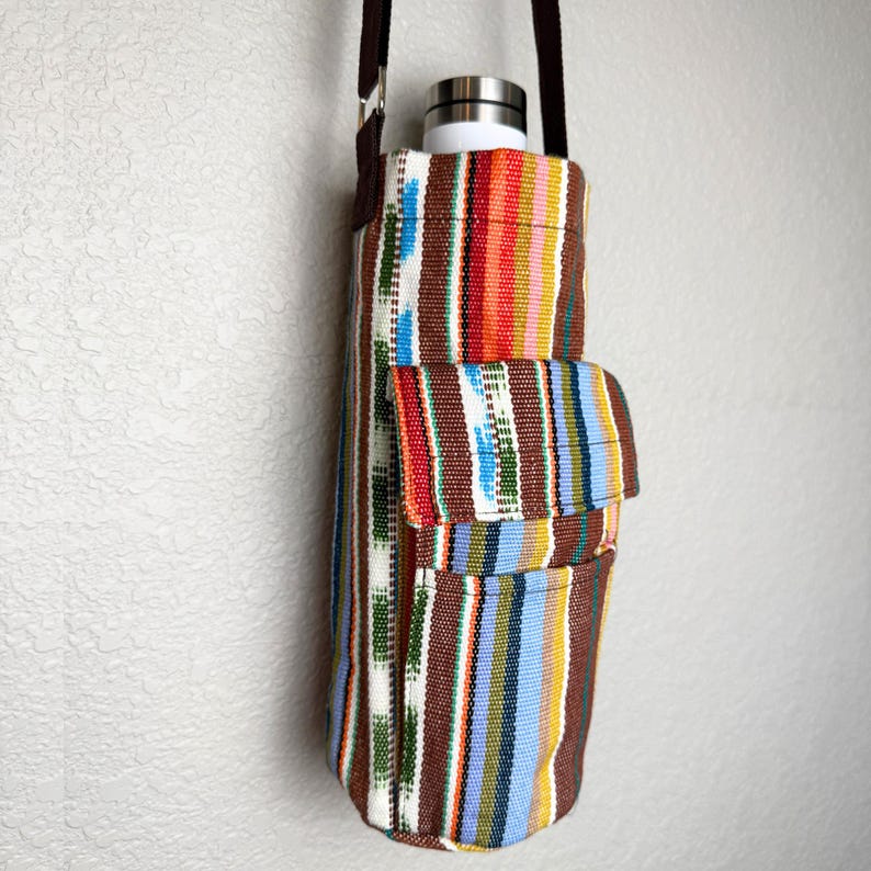 Guatemalan Fabric Water Bottle Bag | Fair Trade Phone Holder image 6