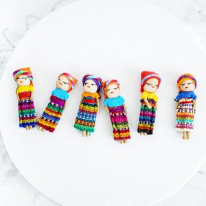 Guatemalan Worry Dolls | Set of 6 | Mayan Friends For Troubles and Anxiety