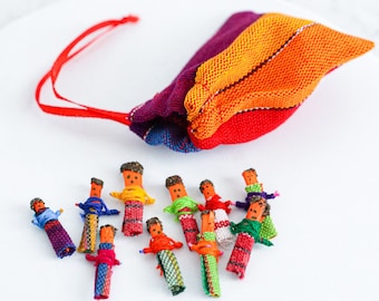 Small Guatemalan Worry Dolls | Set of 10 | Tiny Friends for Anxiety, Troubles, and Sleep