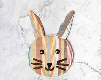 Bunny Pot Holder and Trivet | Traditional Guatemalan Fabric, Rustic Home & Kitchen Decor