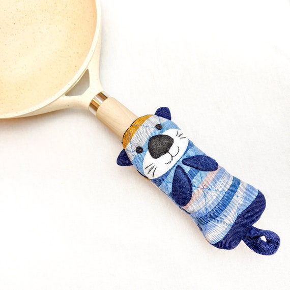 Sea Otter Skillet Pot Handle Holder | Cast Iron Skillet Handle Cover | Pan Handle Sleeve