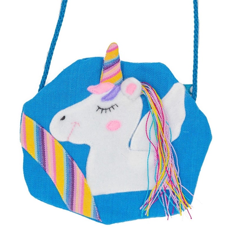 Porte-monnaie licorne en tissu tissé à la main Tissage traditionnel guatémaltèque pour un adorable sac licorne image 2