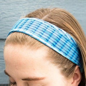 Hand Sewn Colorful Elastic Headband Stretchy Boho Hair Accessory, Traditional Guatemalan Fabric image 1