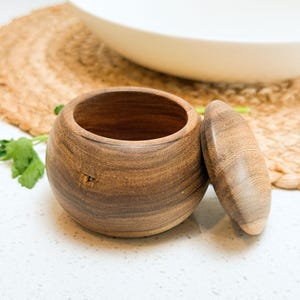 Reclaimed Wood Salt Box | Rustic Salt Box for Spices | Handmade Reclaimed Wood Kitchen Storage | Natural Style