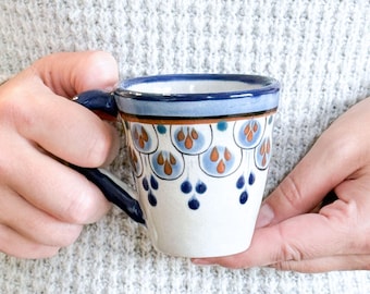 Hand-Painted Espresso Cup | Guatemalan Ceramic Coffee Mug, 4oz