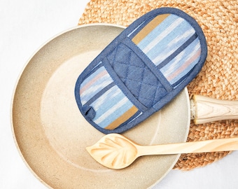 Agarradera de algodón de doble extremo hecha a mano / Accesorio de cocina de tela guatemalteca