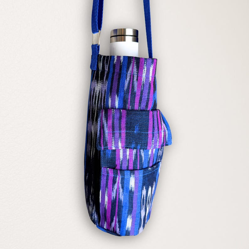 Guatemalan Fabric Water Bottle Bag | Fair Trade Phone Holder image 8