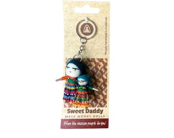 Daddy & Me Guatemalan Worry Doll Keychain