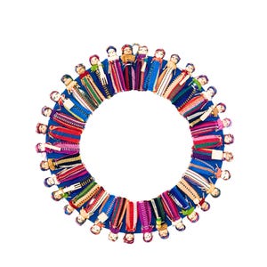 Large Worry Doll Wreath | Holiday Wreath | Mayan Doll Wreath | Hanging Doll Decoration
