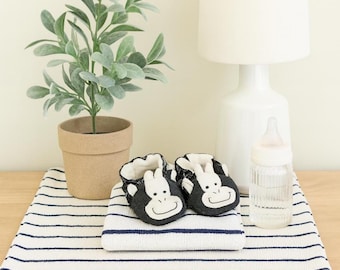 Cow Baby Booties | Adorable Infant Shoes for Boys & Girls | Soft, Handmade, Comfortable Newborn Booties | Baby Shower Gift