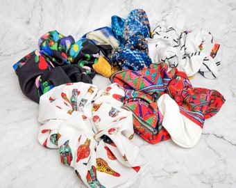 Jumbo Upcycled Fabric Scrunchies | Giant Hair Ties Made With Deadstock Fabric Scraps