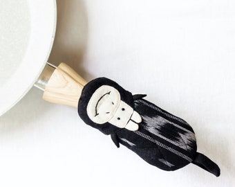 Cow Skillet Pot Handle Holder | Hand Sewn Cover, Kitchen Burn Protection