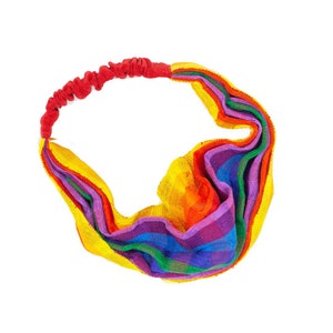 Hand Sewn Colorful Elastic Headband Stretchy Boho Hair Accessory, Traditional Guatemalan Fabric image 4