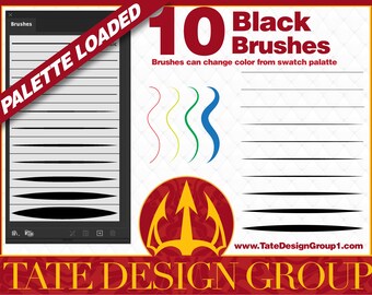 10 Black Inking Brushes for Adobe Illustrator