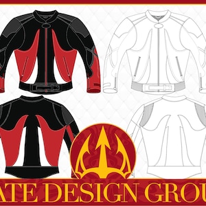 Men Motor Cycle Jacket Vector Illustration CAD