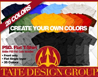 T-Shirt-PSD Flat in Ai-28colors MENS7007