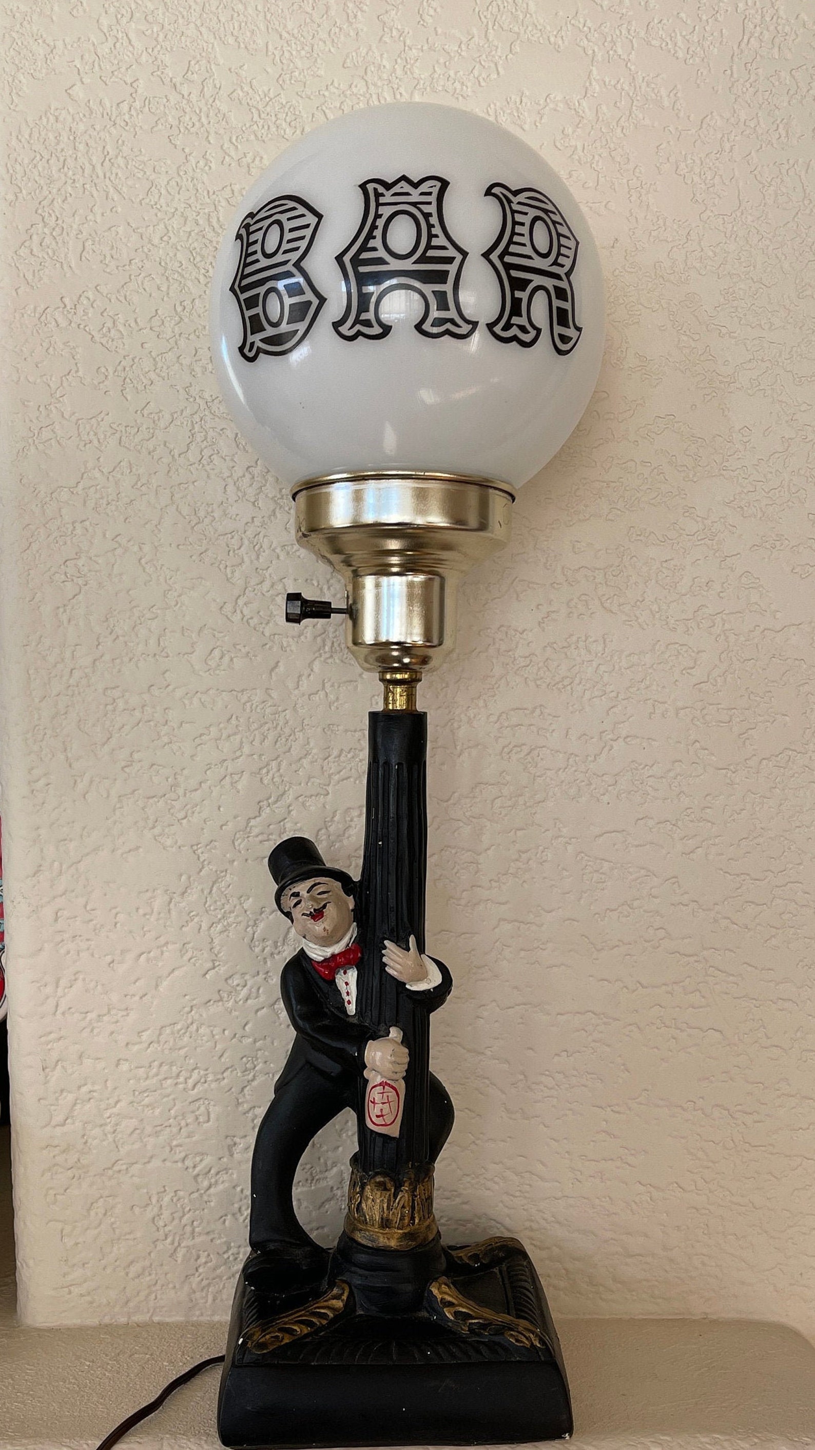 Charlie Chaplin MidCentury Chalkware Globe Lamp Drunk Hobo Etsy