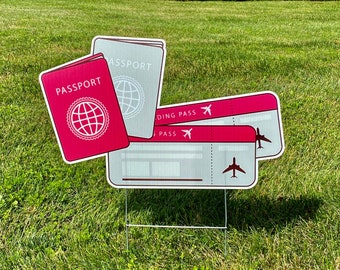 Lawn Sign - Passport & Boarding Pass