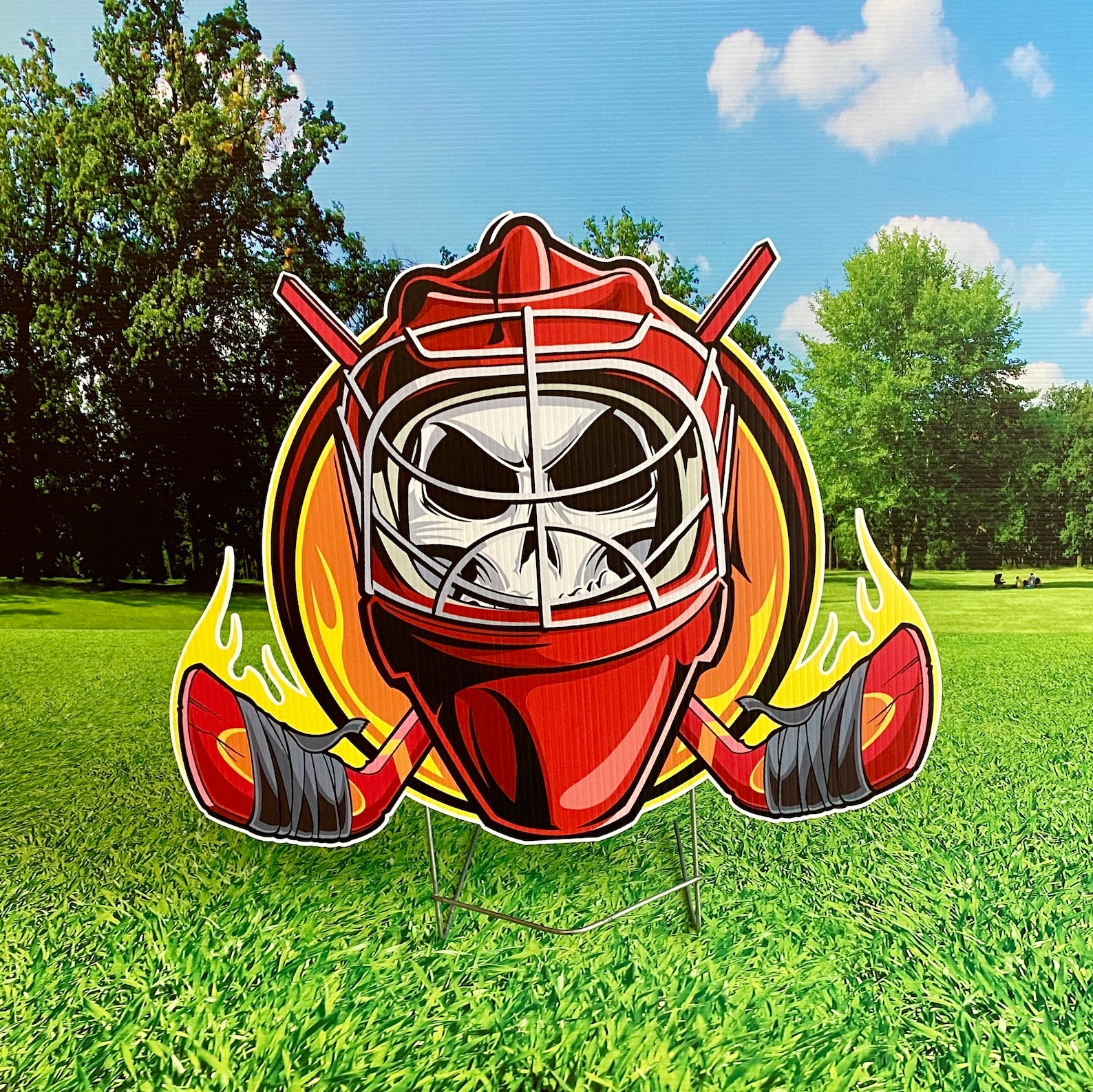 Lawn Sign Goalie Mask Etsy