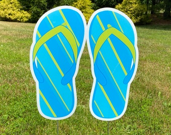 Lawn Sign - Flip Flops - Blue & Green