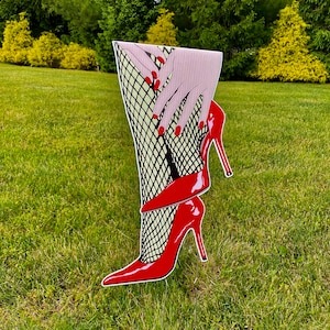 Yard Sign - Red Heels & Fishnets