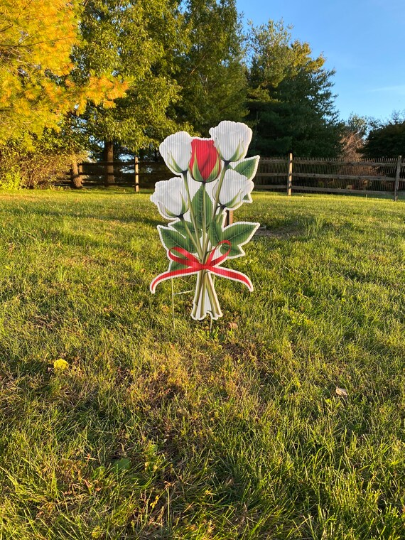 Lawn Sign 5 Roses - Etsy