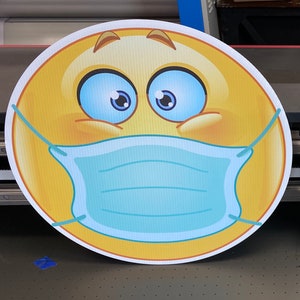 Yard Card - Social Distancing Face Mask Emoji
