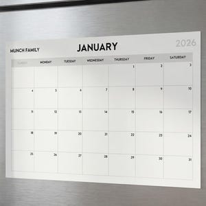 Magnetic Fridge Calendar Notepad · 12-Month Rolling Start · 11x17 Monthly Family Planner