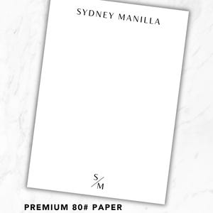 Personalized Initial Notepad | Minimal Monogram Stationery | Modern Office Desk Pad