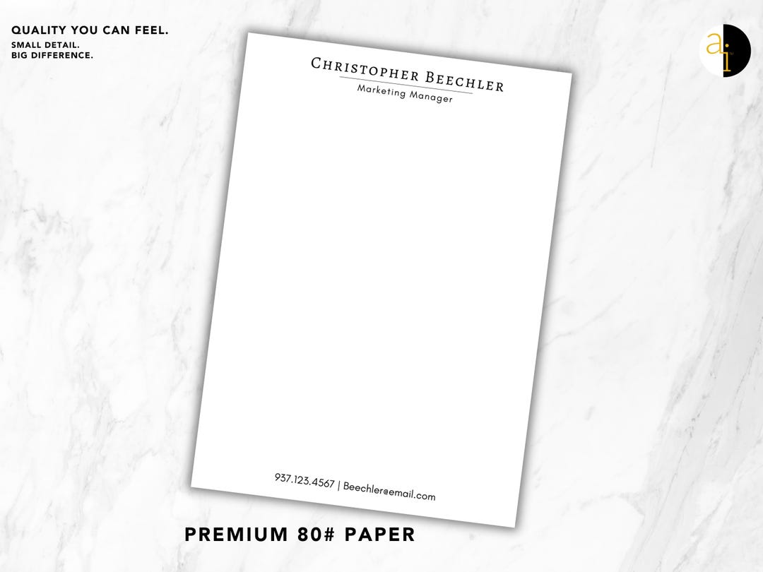 Mens Personalized Notepad | Professional Executive Stationery | Custom ...