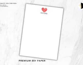 Personalized Heart Notepad | Custom Name Stationery Gift for Her | Cute Notepad for Teacher, Bridesmaid, Coworker