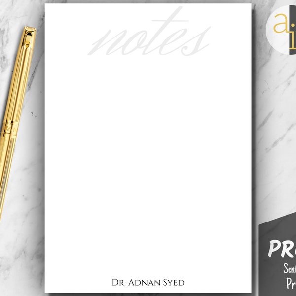 Personalized Notepad | Professional Notepad with Name | Custom Notepad | Minimalist Business Stationery | Memo Pad | Custom Stationery